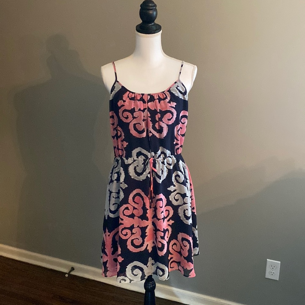 Adorable Banana Republic spaghetti strap short dress pink navy gray brand new